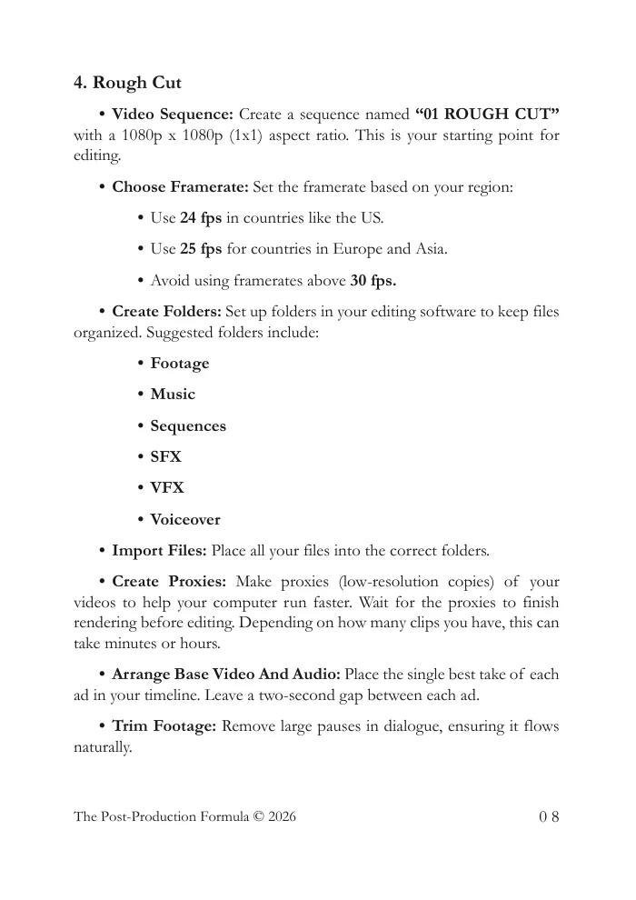 Book page on the rough cut